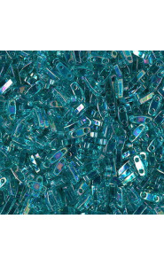 Miyuki quarter tila 5x1.2mm beads - Transparent teal ab QTL-2458